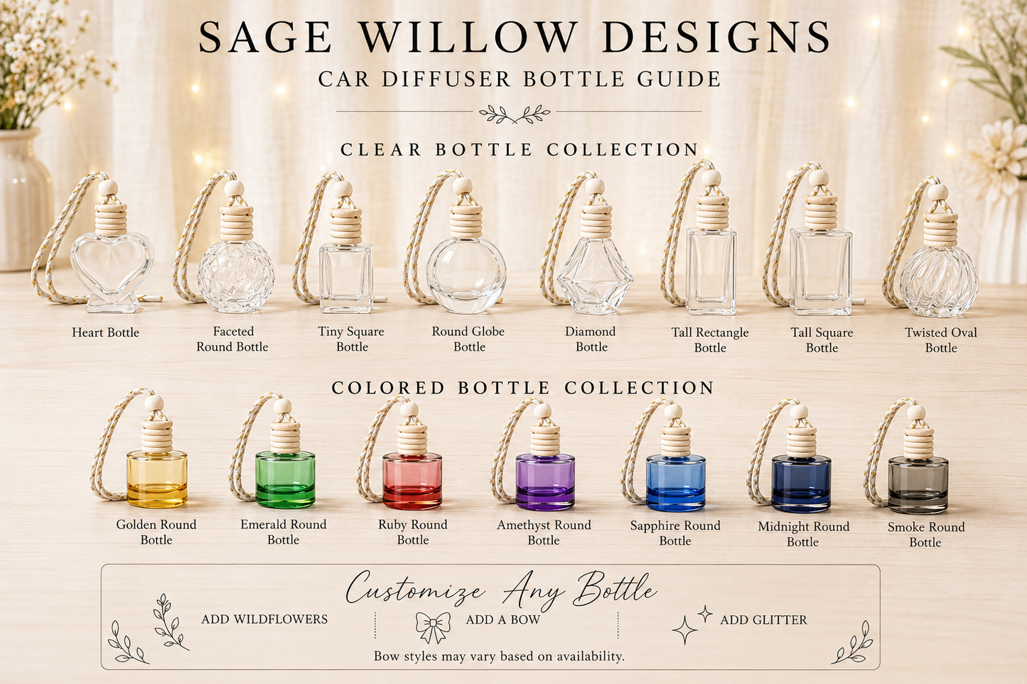 Sage Willow Car Diffuser Bar™ | Choose Your Bottle • Choose Your Fragrance • Make It Yours