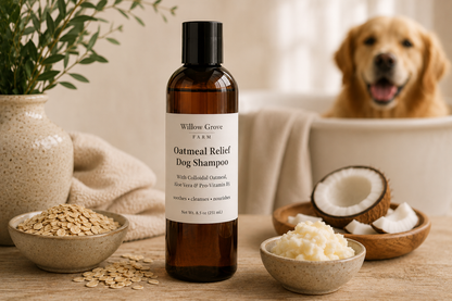 Oatmeal Relief Dog Shampoo - With Colloidal Oatmeal, Aloe Vera & Pro-Vitamin B5