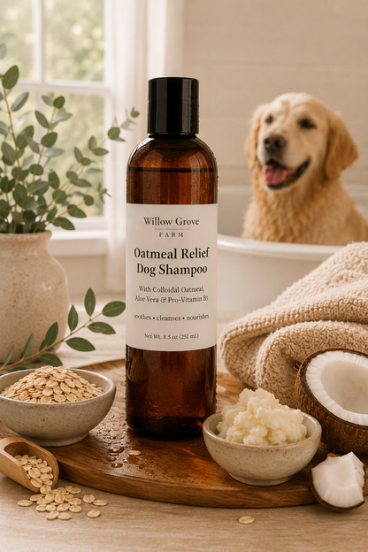 Oatmeal Relief Dog Shampoo - With Colloidal Oatmeal, Aloe Vera & Pro-Vitamin B5